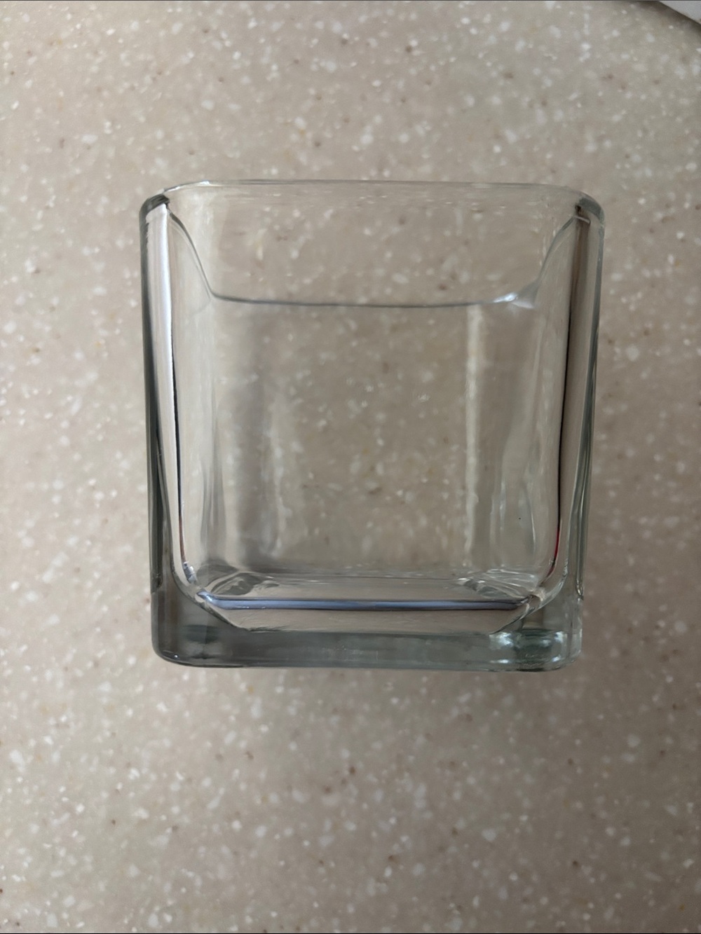 Libbey Clear Glass Square Vase or candleholder